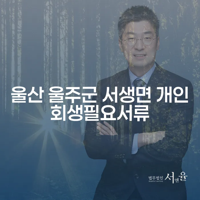 울산 울주군 서생면에서 개인회생을 준비할 때 어떤 서류가 필요할까요?
