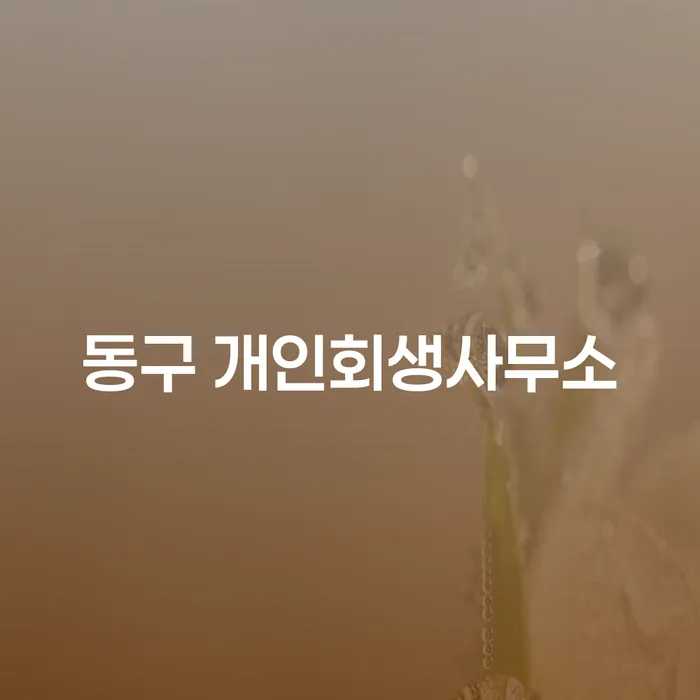 동구와 청송군에서 개인회생을 고려해야 하는 이유는 무엇일까요?